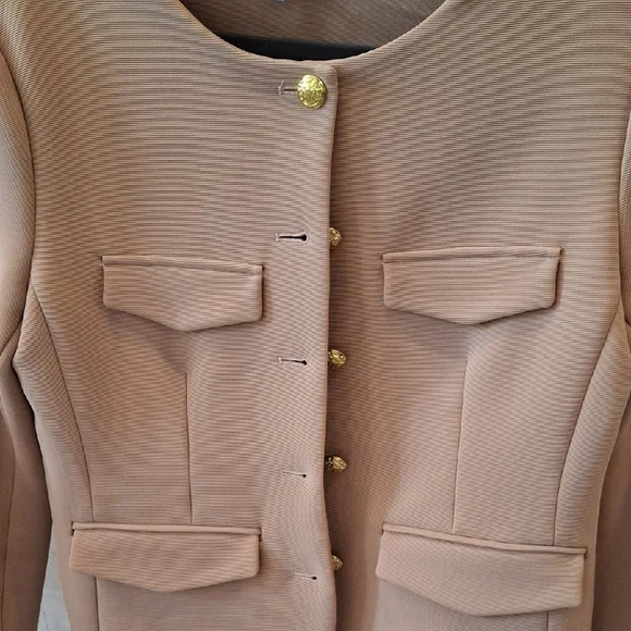 Veronica Beard Camel Blazer with Gold Buttons - Picture 2 of 3